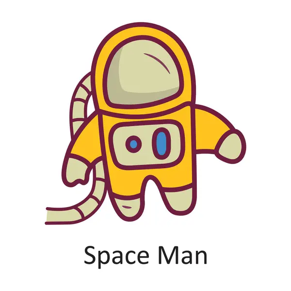 Space Man Vector Gefüllte Umrisse Icon Design Illustration Leerzeichen Auf — Stockvektor