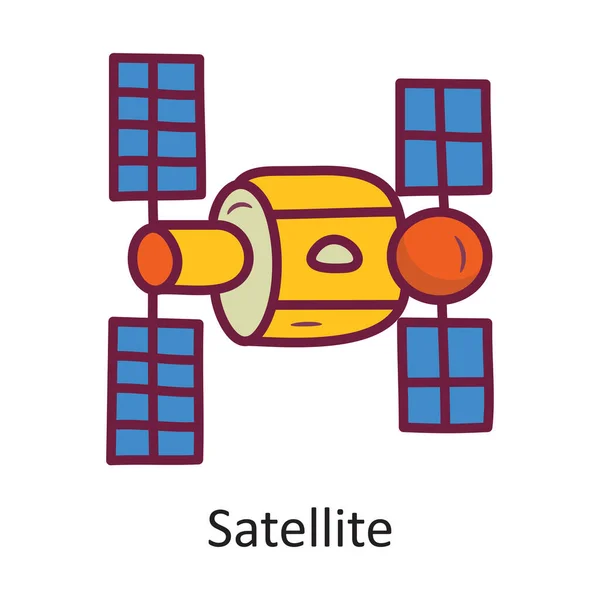 Satellite Vector Filled Outline Icon Design Illustration Leerzeichen Auf Weißem — Stockvektor