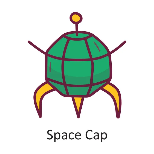 Space Cap Vector Gefüllte Umrisse Icon Design Illustration Leerzeichen Auf — Stockvektor
