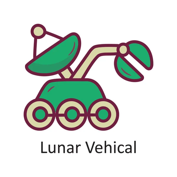 Lunar Vehicle Vector Filled Outline Icon Design Illustration Leerzeichen Auf — Stockvektor