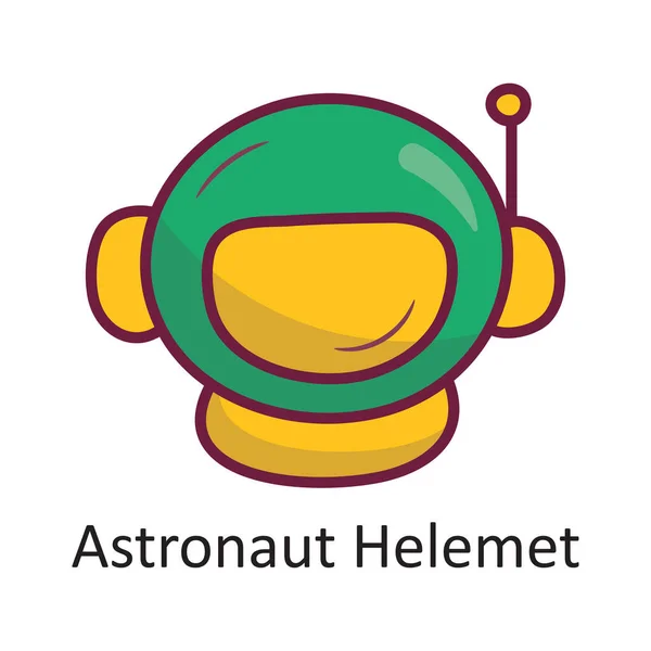 Astronaut Helmet Vector Filled Outline Icon Design Illustration Space Symbol — Stock Vector