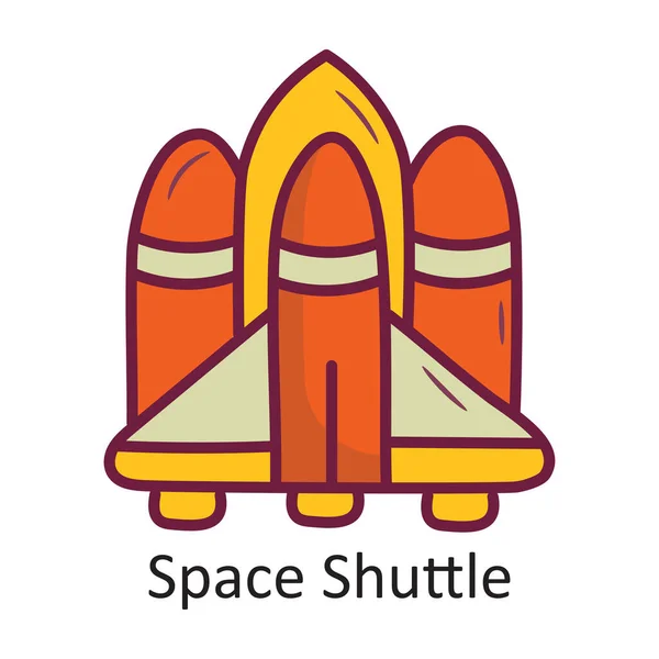 Vector Del Transbordador Espacial Esquema Llenado Icono Ilustración Diseño Símbolo — Vector de stock