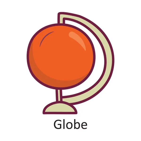 Globe Vector Esboço Preenchido Icon Design Illustration Símbolo Espaço Fundo — Vetor de Stock