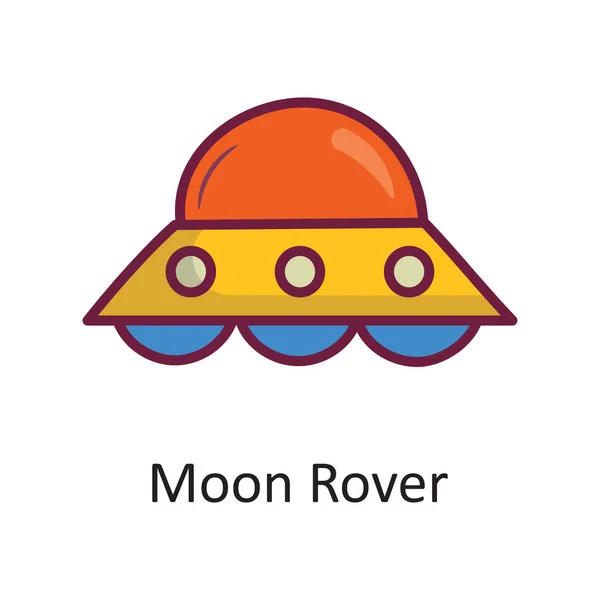 Moon Rover Vector Fylld Kontur Ikon Design Illustration Space Symbol — Stock vektor