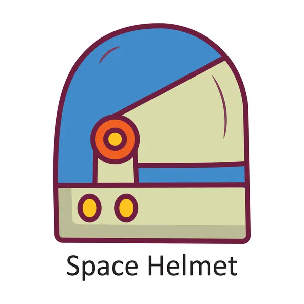 Space Helmet Vector Filled Outline Icon Design Illustration Leerzeichen Auf — Stockvektor
