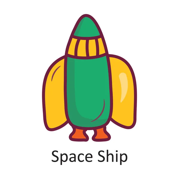 Space Ship Vector Gefüllte Umrisse Icon Design Illustration Leerzeichen Auf — Stockvektor