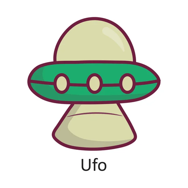 Ufo Vector Filled Outline Icon Design Illustration Leerzeichen Auf Weißem — Stockvektor