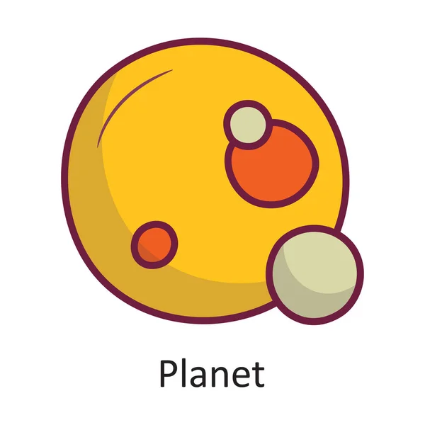 Planeta Vector Plný Obrys Icon Design Ilustrace Symbol Mezery Bílém — Stockový vektor