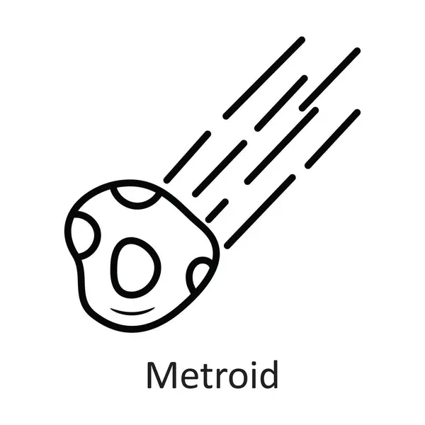 Metroid Vector Outline Icon Design Illustration Leerzeichen Auf Weißem Hintergrund — Stockvektor