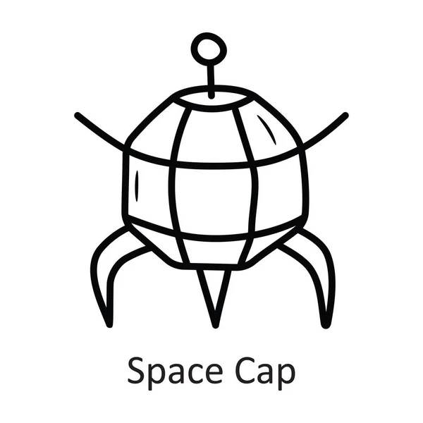 Space Cap Vector Disposition Ikon Design Illustration Space Symbol Vit — Stock vektor