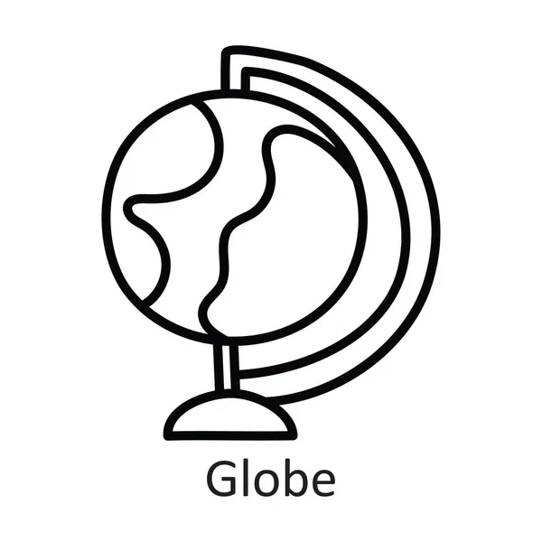 Globe Vector Outline Icon Design Illustration Space Symbol White Background — Stock Vector