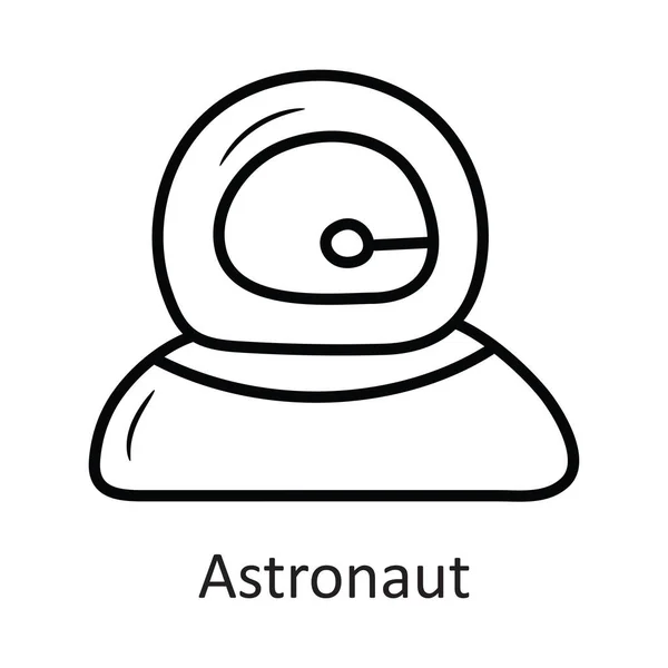 Astronaut Vector Outline Icon Design Illustration Space Symbol White Background — Stock Vector