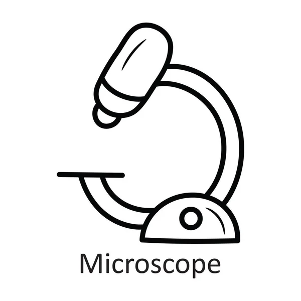 Microscope Vector Outline Icon Design Illustration Space Symbol White Background — Stock Vector