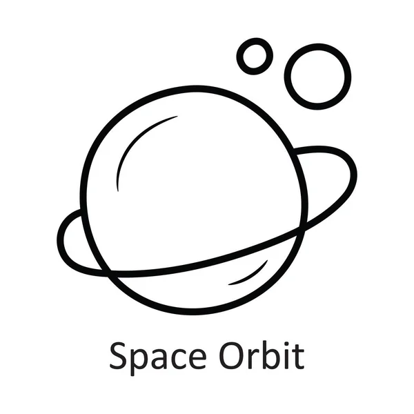 Space Orbit Vector Outline Icon Design Illustration Leerzeichen Auf Weißem — Stockvektor