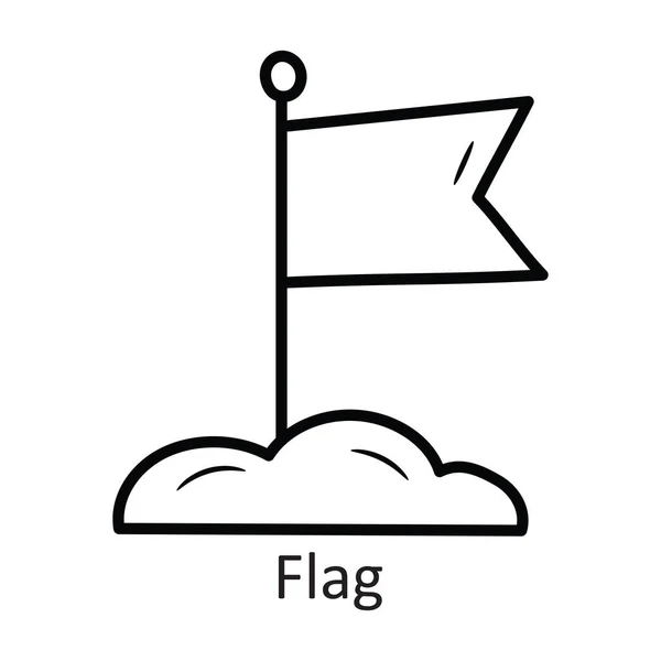 Bandera Vector Outline Icono Ilustración Diseño Símbolo Espacio Sobre Fondo — Vector de stock