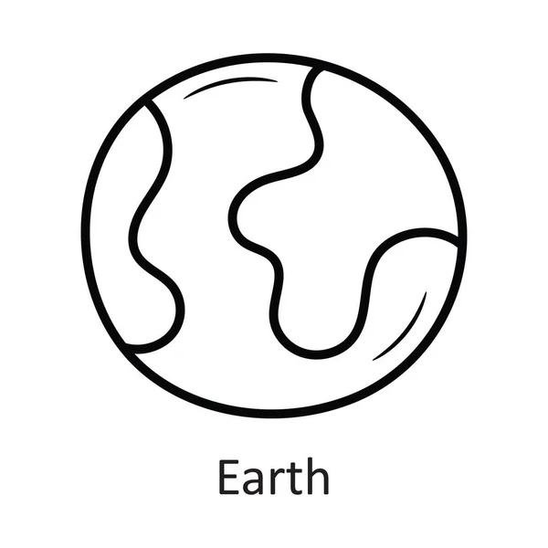 Illustration Conception Icône Contour Vecteur Terre Symbole Espace Sur Fond — Image vectorielle