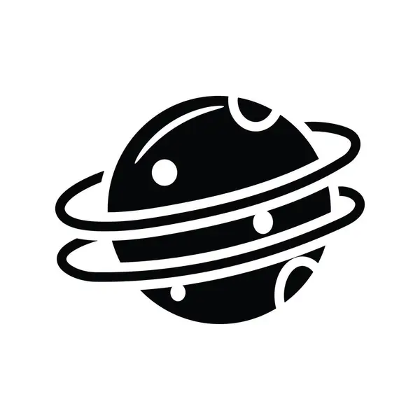 Urano Vector Solid Icon Ilustración Diseño Símbolo Espacio Sobre Fondo — Vector de stock