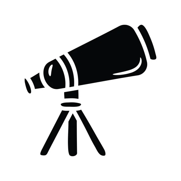 Telescópio Vector Sólido Icon Design Ilustração Símbolo Espaço Fundo Branco —  Vetores de Stock