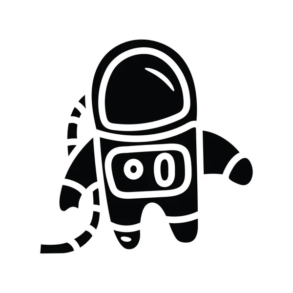 Space Man Vector Solid Icon Ilustración Diseño Símbolo Espacio Sobre — Vector de stock