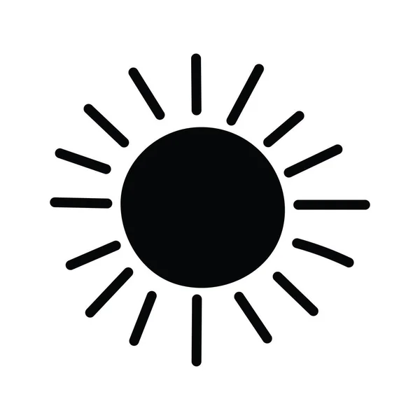 Sun Vector Solid Ikon Design Illustration Space Symbol Vit Bakgrund — Stock vektor