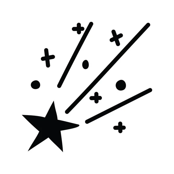 Shooting Star Vector Solide Icon Design Illustration Leerzeichen Auf Weißem — Stockvektor