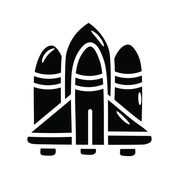 Space Shuttle Vector Solid Icon Ilustración Diseño Símbolo Espacio Sobre — Vector de stock
