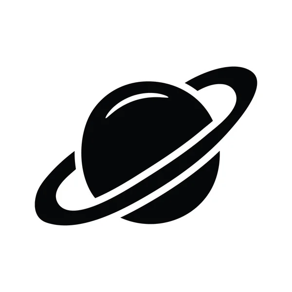 Saturn Vector Solid Icon Ilustración Diseño Símbolo Espacio Sobre Fondo — Vector de stock