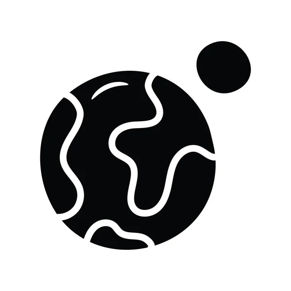 Earth Orbit Vector Solid Icon Design Illustration Leerzeichen Auf Weißem — Stockvektor
