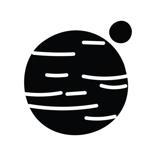 Jupiter Vector Στερεά Εικονίδιο Σχεδιασμός Εικονογράφηση Σύμβολο Διαστήματος Άσπρο Υπόβαθρο — Διανυσματικό Αρχείο