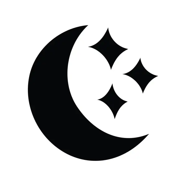 Éjszakai Vektor Szilárd Ikon Design Illusztráció Space Symbol Fehér Háttér — Stock Vector