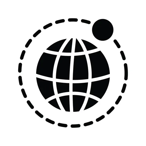 Орбіта Векторна Тверда Ілюстрація Дизайну Піктограм Космічний Символ Білому Тлі — стоковий вектор