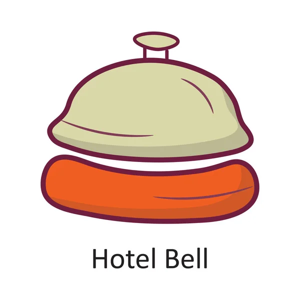 Hotel Bell Vector Esquema Rellenado Icono Ilustración Diseño Símbolo Viaje — Archivo Imágenes Vectoriales