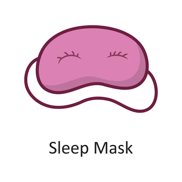 Sleep Mask Vector Gefüllte Umrisse Icon Design Illustration Reisesymbol Auf — Stockvektor
