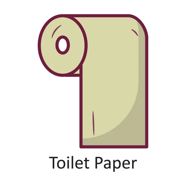 Toalettpapper Vector Fylld Kontur Ikonen Design Illustration Resor Symbol Vit — Stock vektor
