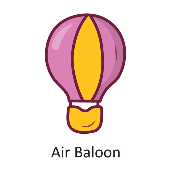 Αερόστατο Μπαλόνι Διάνυσμα Γεμισμένο Περίγραμμα Εικονίδιο Σχεδιασμός Εικόνα Ταξιδιωτικό Σύμβολο — Διανυσματικό Αρχείο