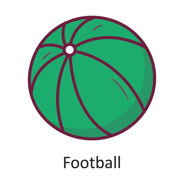 Football Vector Gefüllte Umrisse Icon Design Illustration Reisesymbol Auf Weißem — Stockvektor