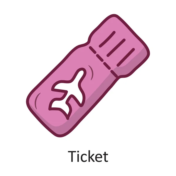 Ticket Vector Filled Outline Icon Design Illustration Travel Symbol White — Stock Vector