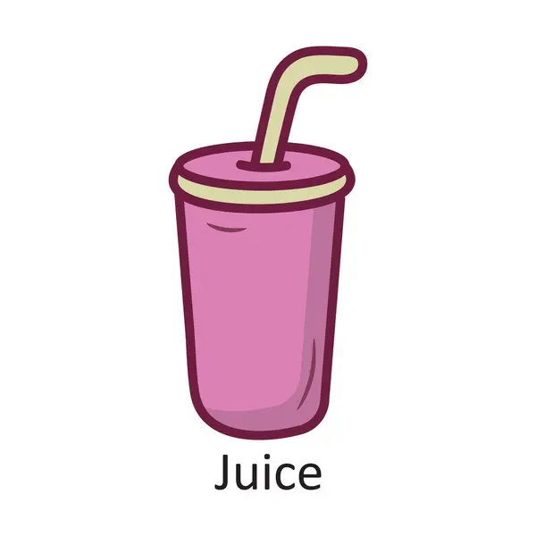 Juice Vector Töltve Körvonal Icon Design Illusztráció Utazási Szimbólum Fehér — Stock Vector