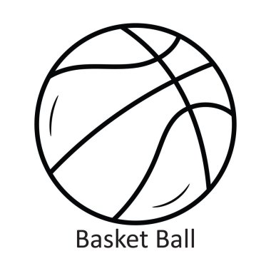 Basket Topu Vektör Tasarım Çizimi. Beyaz arkaplan EPS 10 Dosyasında Seyahat Sembolü