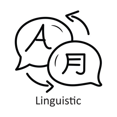 Dilbilimsel Vektör Tasarım Tasarımı Çizimi. Beyaz arkaplan EPS 10 Dosyasında Seyahat Sembolü