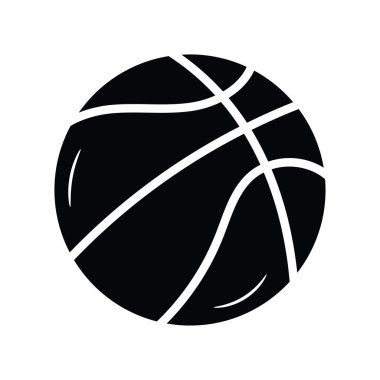 Basket Topu Vektörü katı simge tasarımı çizimi. Beyaz arkaplan EPS 10 Dosyasında Seyahat Sembolü