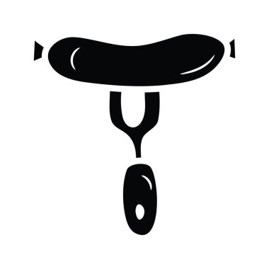 Sosis Vektörü katı simge tasarımı çizimi. Beyaz arkaplan EPS 10 Dosyasında Seyahat Sembolü