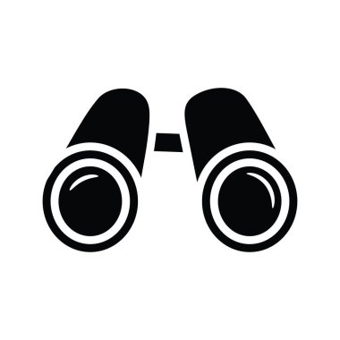Dürbün Vektör katı simge tasarımı çizimi. Beyaz arkaplan EPS 10 Dosyasında Seyahat Sembolü