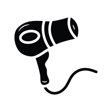 Kurutucu Vektör katı simge tasarımı çizimi. Beyaz arkaplan EPS 10 Dosyasında Seyahat Sembolü