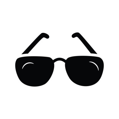 Güneş Gözlüğü Vektörü katı simge tasarımı çizimi. Beyaz arkaplan EPS 10 Dosyasında Seyahat Sembolü