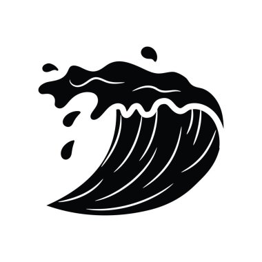 Dalga Vektörü katı simge tasarımı çizimi. Beyaz arkaplan EPS 10 Dosyasında Seyahat Sembolü