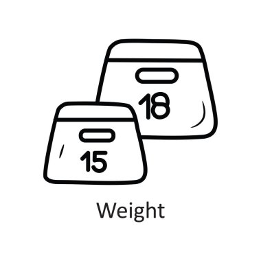 Ağırlık Vektörü ana hatları Simge Tasarımı illüstrasyonu. Beyaz arkaplan EPS 10 Dosyasında Çalışma Sembolü