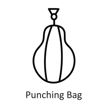 Kum Torbası Taşıyıcı ana hatlarıyla Simge Tasarımı illüstrasyonunu yumrukluyorum. Beyaz arkaplan EPS 10 Dosyasında Çalışma Sembolü