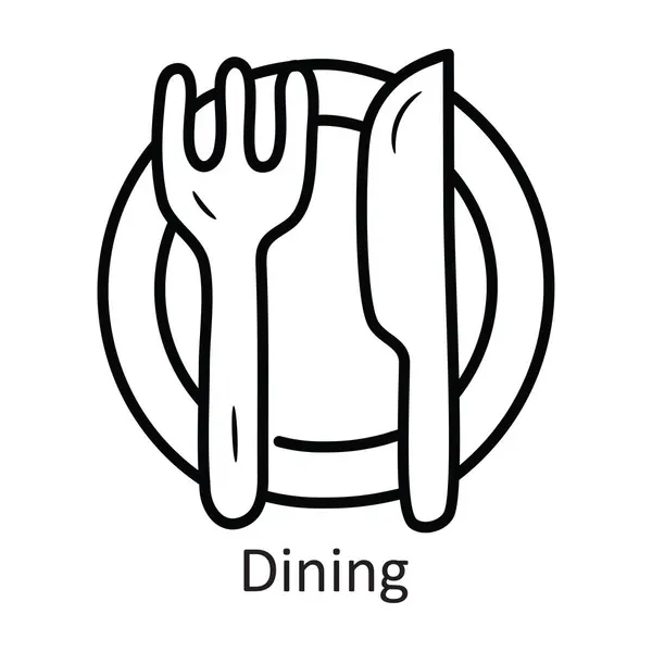 Обід Вектор Начерки Іконок Дизайн Ілюстрації Символ Подорожі Білому Тлі — стоковий вектор