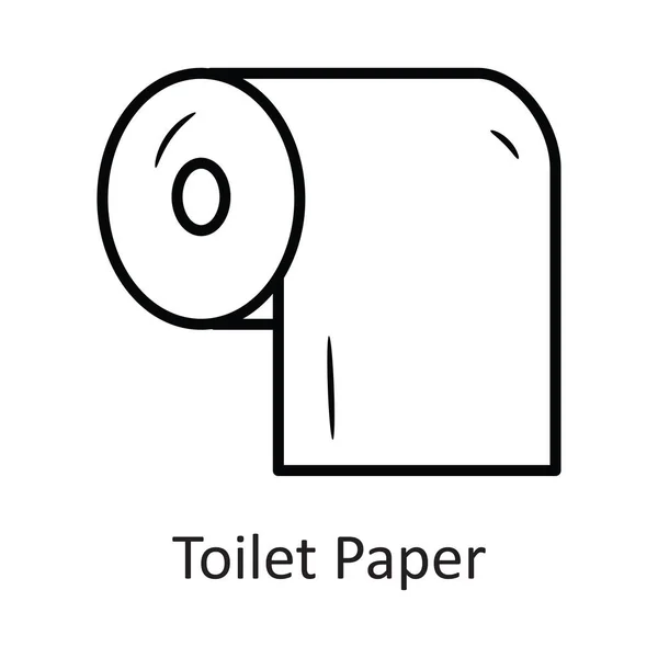Toalettpapper Vektor Skissera Ikonen Design Illustration Resor Symbol Vit Bakgrund — Stock vektor